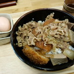 駅丼 - カツ玉牛丼（大盛） 700円