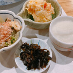 和 つじ - おひたし、ポテトサラダ、とろろ、わさび漬け