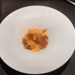 エクアトゥール - フカヒレコンソメジュレ、かすみ蟹、アメリケーヌソース