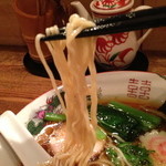 やきとり まさ吉 - 麺は佐野実の特製麺を使用。