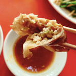 城南園 - 餃子の断面！