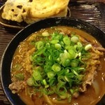 うどん 丸香 - 肉カレーうどん、野菜天盛