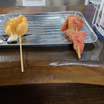 Kushikatsu Biriken - 大好き一押しのお餅と紅しょうが　いつも２セットは必ず食べます