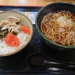 ゆで太郎 - 朝食セット・焼鯖ご飯(温)390円
