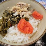 ゆで太郎 - 焼鯖ご飯、明太子、高菜と最高のコラボ！うまし！