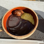 喫茶 ベレー - 渋皮煮付き。こし餡。きびもち。