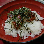 川崎屋 - ”ビーフンとミニうな丼セット”（９５０円→１０５０円）のうな丼。。本当に小さかった。ｗ