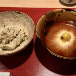 料理屋 植むら - 秋刀魚ご飯、赤出汁