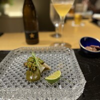 眞善美 - 京都産黒鮑蒸し物、キモソース