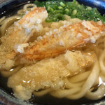 あずみうどん - ごぼう天のアップ