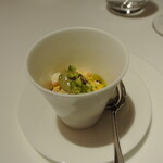 リストランテ カノフィーロ - 南瓜のムース　スモークリコッタとピスタチオのクレマ
