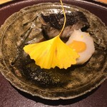 馳走 啐啄一十  - サスエ前田 黒むつ 1.2㌔ 7日寝かせ ふつくら炭火焼と富田林 海老芋 蒸して出汁煮して唐揚げ仕立て