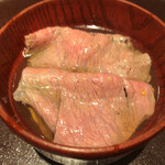 馳走 啐啄一十  - 平野大将のお出汁で頂けるというのは嬉しい限り♪榊山雌牛は蕩けるというよりはしっかりとした肉質で存在感がありましたね！