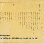 ありい亭 - 各肉の部位