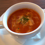 ウッチーノ食堂 - ランチのスープ。今日は「ミネストローネ」。とても温まりましたァ。