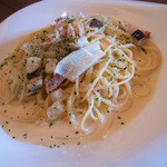 ウッチーノ食堂 - 「本日のパスタ」（900円）。とっても美味しいクリームパスタでした。