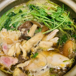 比良山荘 - ・近江しゃものキノコ鍋と三関せり1