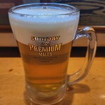 季節料理 三吉 - 生ビールはプレモルでした。