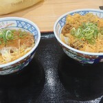 蕎麦屋 福そば - 牛とじ丼　かつ丼