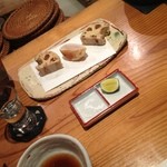 宇奈根 山中 - ホタテとレンコン、天ぷら美味しい！