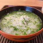 魚菜料理 縄屋 - ⑩ ご飯：鯛の切身と出汁のうずみ雑炊