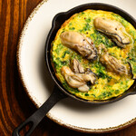 Oyster and green seaweed frittata