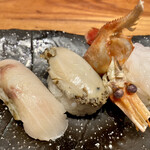 店長おすすめ五点盛 のど黒 活あわび ぼたんえび