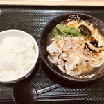 はなまるうどん - ライス大に豚肉酸辣湯うどん