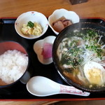 Kayosan - 比内地鶏塩スープうどん（６００円）２０１２年１１月。
