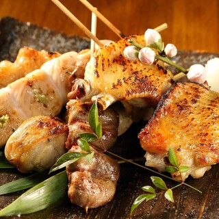 Thick chicken Grilled skewer packed with high-quality flavor and fat