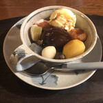 延 - あんみつ　バニラアイスのせ