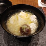 傳 - (2021年11月 訪問)鱈と白子の椀物。