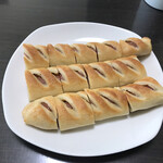 粉とクリーム - 食べやすい長さで切断