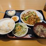 Koufukuen - 長ネギと豚肉スライスと玉子の炒め定食 税込780円