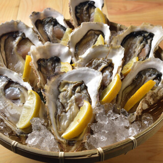 牡蛎1个190日元！以牡蛎为主的贝类菜肴种类丰富。