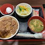 すき家 - 牛丼(並)ランチセット 500円