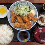 Tontarou - 唐揚げ定食900円＋ご飯大盛20円