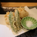 季節料理 よし野 - 帆立天ぷら