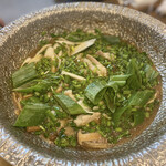 ふじお商店 - からのモツ鍋へ味変