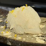 割烹 新多久 - 地物アオリイカ刺し