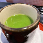 割烹 新多久 - 小松菜の茶碗蒸し