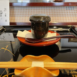 割烹 新多久 - 小松菜の茶碗蒸し