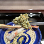 割烹 新多久 - 山北のズワイガニ炭炙りと蟹味噌和え