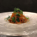 カーサ・デル・チーボ - 秋鮭とｲｸﾗの冷製ﾀﾘｵﾘｰﾆ