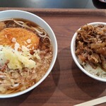 品川台場食堂 - 麺セット（コロッケうどんとミニ焼肉丼）