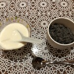 ラボンバンス環水公園 - 白いコーヒー&黒ごまシャーベット