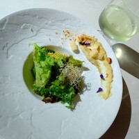 TOOTH TOOTH GARDEN RESTAURANT - 食べるのが勿体なくなるようなサラダ！日差しが差し込んでドリンクの影がキレイ。。。