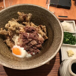 踊るうどん - 肉まいたけ天温玉ぶっかけ・冷