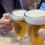回転寿司 ととぎん - ビールで乾杯！　572円×2！