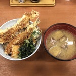 Tendon Tenya - ご馳走天丼＋ちくわ天＋あさり汁